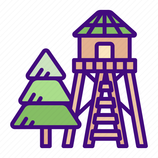 Watchtower, forest, outdoor, observation, tower, outpost icon - Download on Iconfinder
