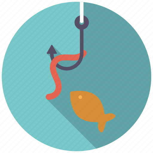 Camping, equipment, fish, fishing, hook, outdoors, worm icon - Download on Iconfinder