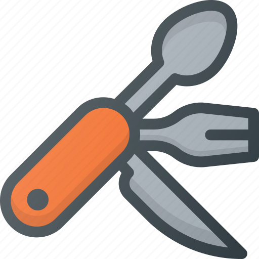 Camping, fork, hiking, knife, spoon, tool icon - Download on Iconfinder