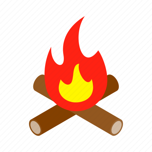 Background, bonfire, burn, campfire, energy, fire, isometric icon - Download on Iconfinder
