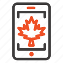 canada, cell, leaf, mobile