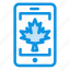 canada, cell, leaf, mobile 