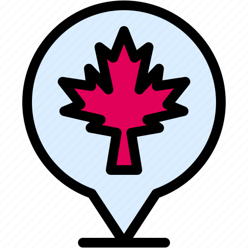 Canada, leaf, location, pin icon - Download on Iconfinder