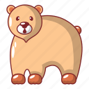 animal, bear, brown, canadian, cartoon, grizzly, object