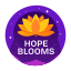 hope blooms, flower, solidarity, cancer, typography 