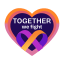 fight together, heart, ribbon, cancer, positivity 
