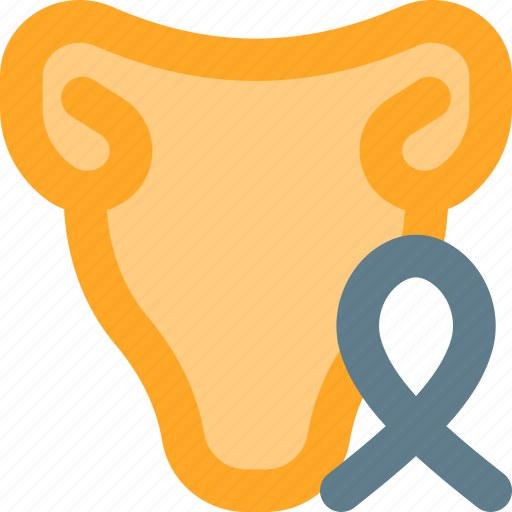 Uterus, ribbon, cancer, awareness icon - Download on Iconfinder