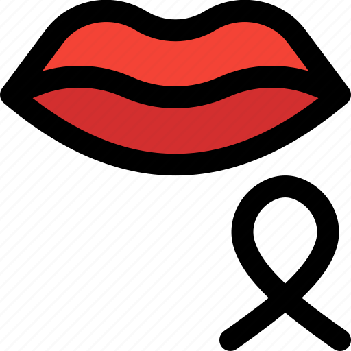 Lips, ribbon, cancer, mouth icon - Download on Iconfinder