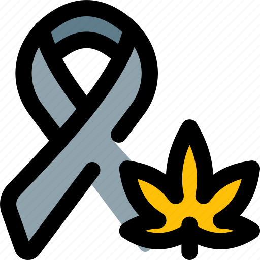 Ribbon, cannabis, cancer, drug icon - Download on Iconfinder