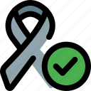 ribbon, tick mark, cancer, approved