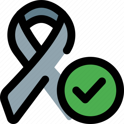 Ribbon, tick mark, cancer, approved icon - Download on Iconfinder