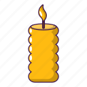 candle, cartoon, fire, flame, light, object, yellow