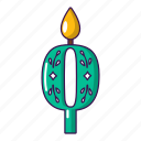 candle, cartoon, fire, flame, light, numbering, object
