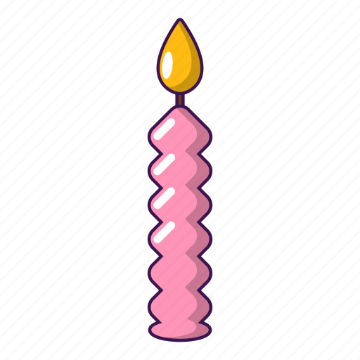 Candle, cartoon, fire, flame, light, object, relaxation icon - Download on Iconfinder