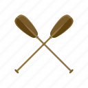 crossed, paddle, silhouette, sport, water, wood
