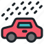 car, vehicle, automobile, transportation, rain, raining, weather 