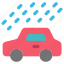 car, vehicle, automobile, transportation, rain, raining, weather 