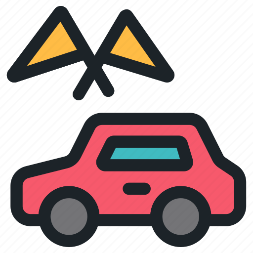 Car, vehicle, automobile, transportation, flags, race, racing icon - Download on Iconfinder