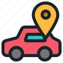 car, vehicle, automobile, transportation, location, map, pin, placeholder