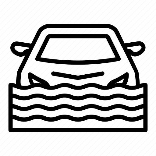 Autonomous, car, drowning, falls, transport, vehicle icon - Download on Iconfinder