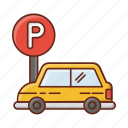 car, vehicle, parking, road, board