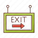 exit, board, sign, right, banner