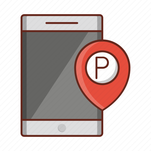 Mobile, parking, phone, location, map icon - Download on Iconfinder