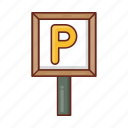 park, board, sign, parking, traffic