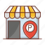 parking, store, shop, map, location 
