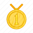 award, cartoon, first, gold, medal, place, sign