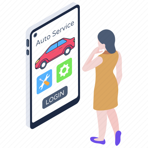 Auto service, car app, car service, automotive app, repair service illustration - Download on Iconfinder