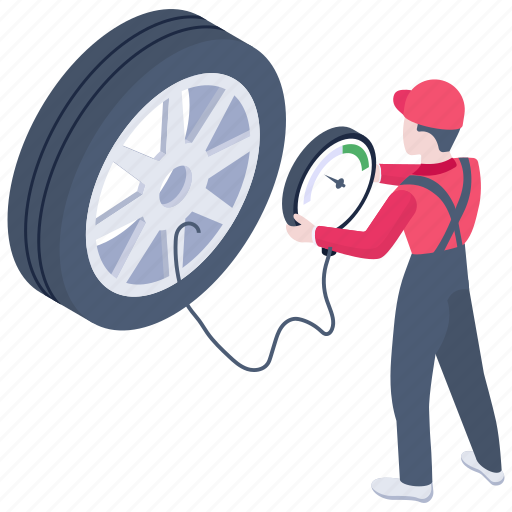 Tyre pressure, tyre gauge, meter, tyre air, air meter illustration - Download on Iconfinder