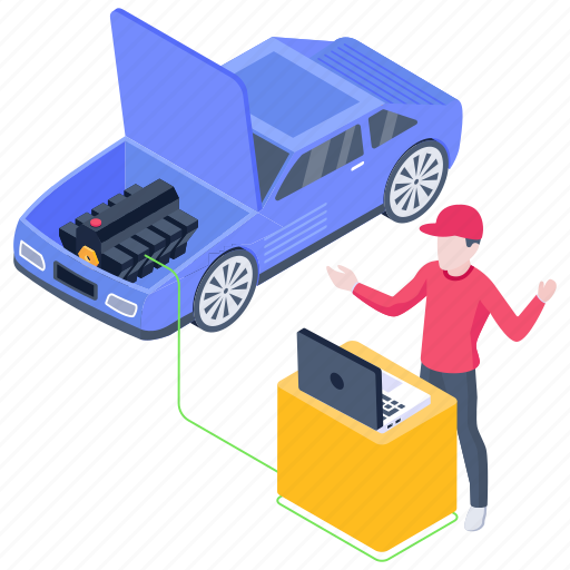Automobile engineer, car engineer, car technician, car mechanic, car service illustration - Download on Iconfinder