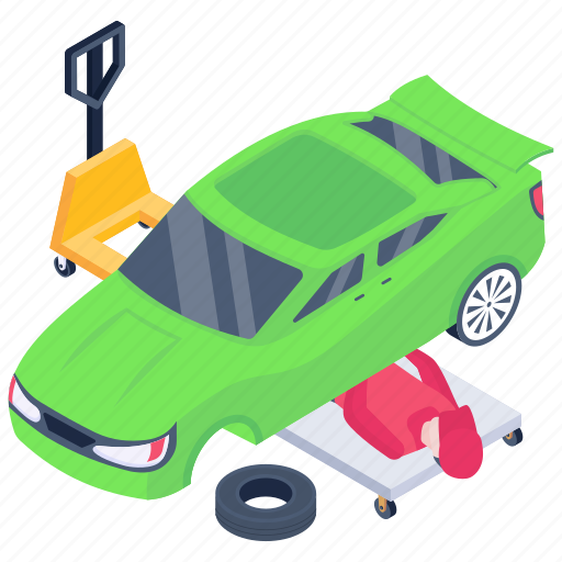 Car technician, repairing car, car engineer, auto repair, car service illustration - Download on Iconfinder