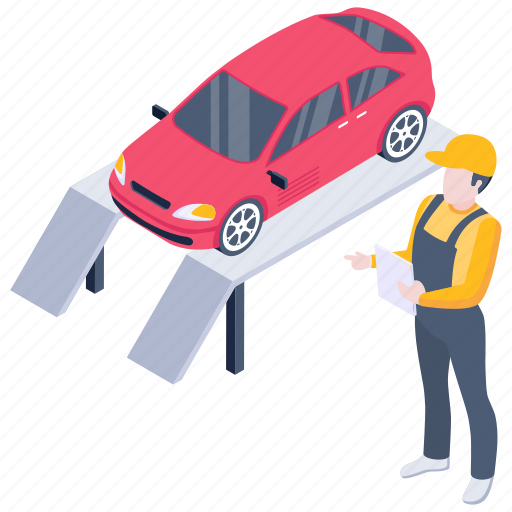 Car service, car workshop, car test, car mechanic, auto test illustration - Download on Iconfinder