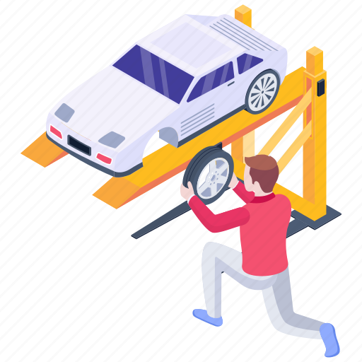 Car service, hydraulic lift, car lift, lifting machine, vehicle lift illustration - Download on Iconfinder