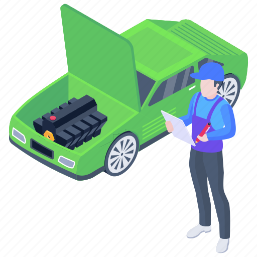 Auto repair, car bonnet, car mechanic, car technician, car service illustration - Download on Iconfinder
