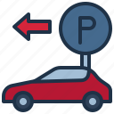 car, service, parking, arrow
