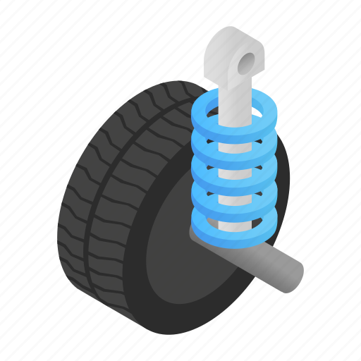 Equipment, isometric, machine, object, part, shock, spiral icon - Download on Iconfinder