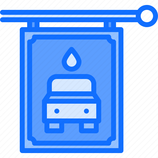 Signboard, car, transport, water, cleaning, washing icon - Download on Iconfinder