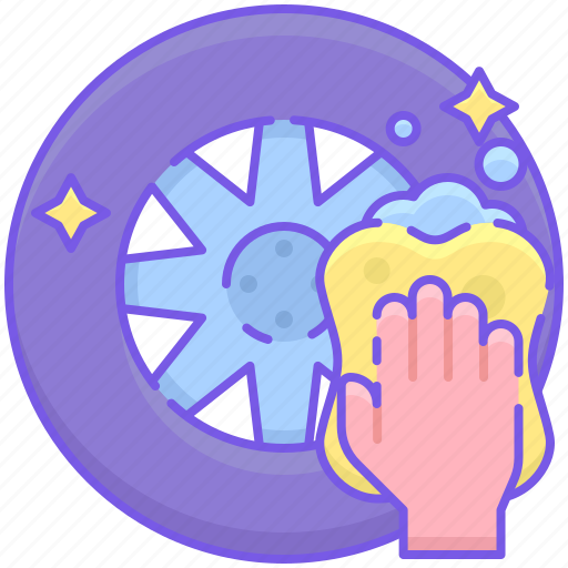 Cleaning, sponge, tire, tire cleaning, wheel icon - Download on Iconfinder