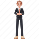 folding arms, career man, business, character, expression, gesture, businessman, employee, office