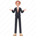 open arms, career man, business, character, expression, gesture, businessman, employee, office