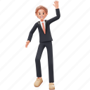 raising hand, career man, business, character, expression, gesture, businessman, employee, office