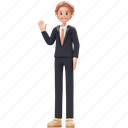 say hello, career man, business, character, expression, gesture, businessman, employee, office