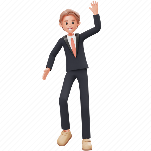 Raising hand, career man, business, character, expression, gesture, businessman icon - Download on Iconfinder