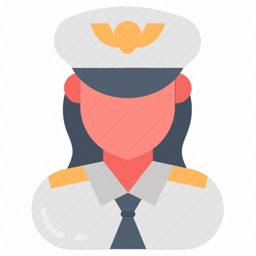 Pilot, captain, female, aviator, bush icon - Download on Iconfinder