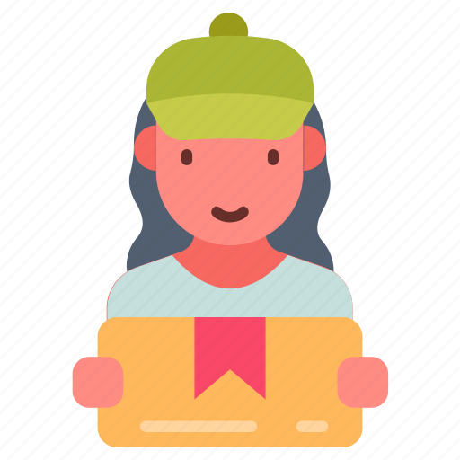Delivery, woman, courier, servent, messenger, mail, carrier icon - Download on Iconfinder