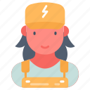 electrician, linewoman, wire, woman, engineer, electrical