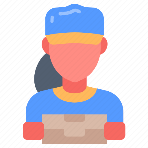 Food, delivery, woman, courier, fast, pizza icon - Download on Iconfinder